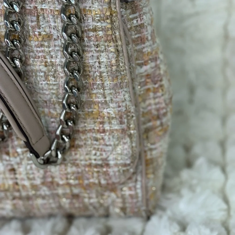 Kate Spade Cream and Brown Shoulder Bag with Chain Handles